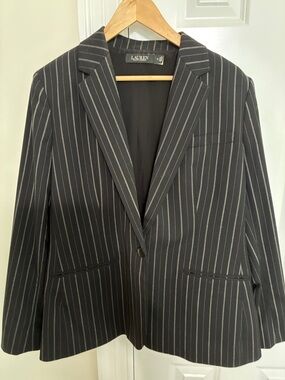 Lauren Ralph Lauren Black and White Pinstripe Blazer
